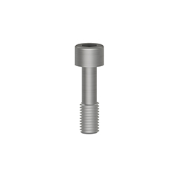 A stainless steel MH108-18B captive bolt with threading on the bottom half, and a hex-shaped head.